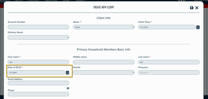 Date of birth autoformate
