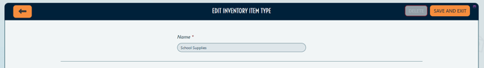 Edit Inventory Item Type Page