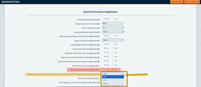 Require document upload screenshot