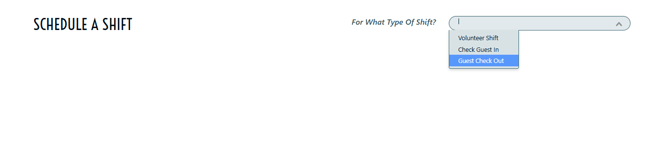 Shift Type Selector on Client Portal View