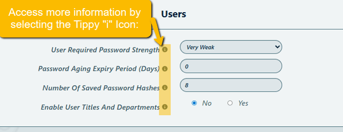 User settings tippy