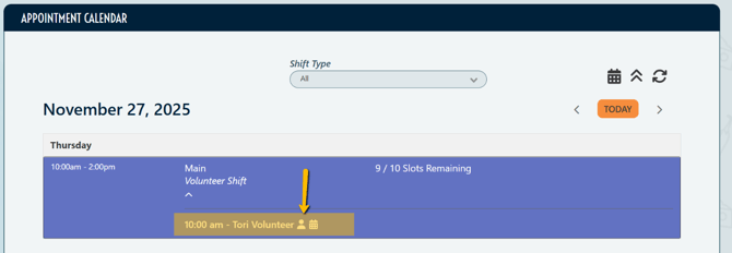 Volunteer Perosn Icon from Schedule Calendar