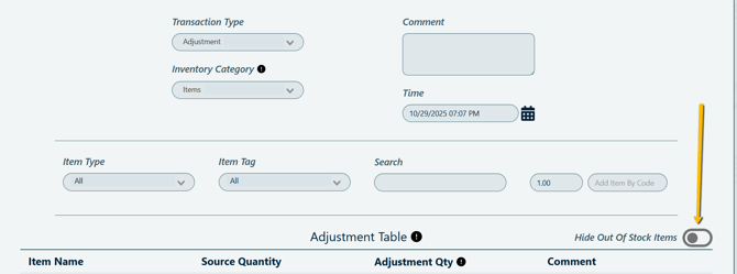 hide out of stock zoomed in