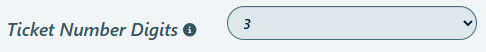 Screenshot of PantrySoft setting Ticket Number Digits