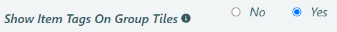 Screenshot of PantrySoft setting Show Item Tags on Group Tiles