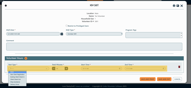 task type and time vol